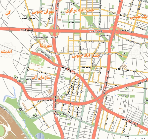نقشه شهر تهران