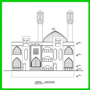 پلان مسجد-۲: دانلود نقشه مسجد-۲